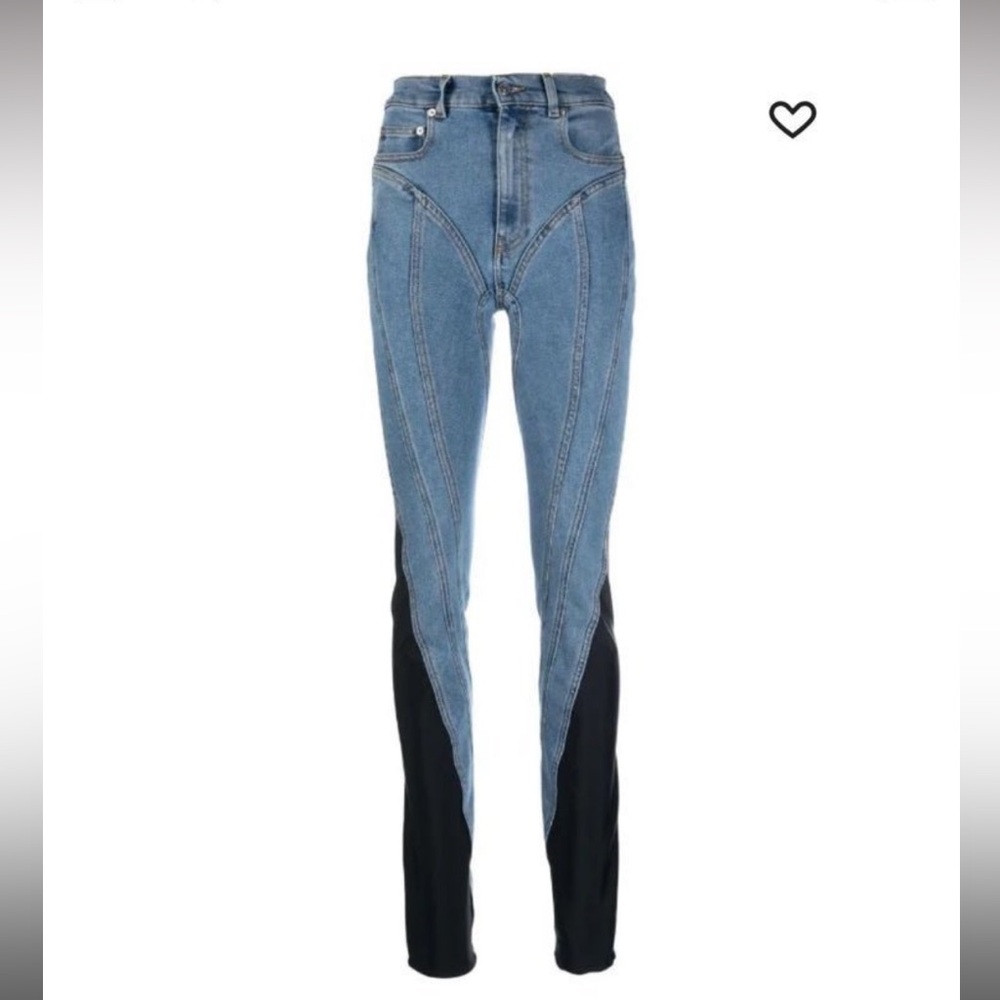 Mugler color block jeans